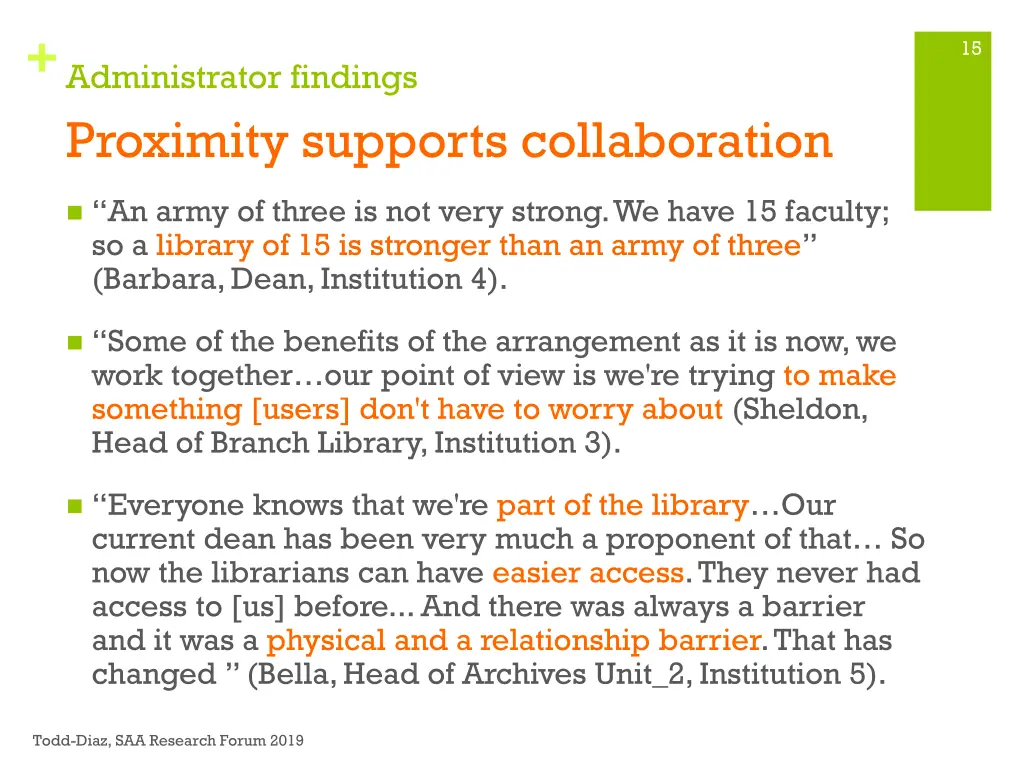 administrator findings proximity supports