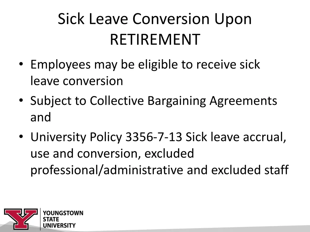 sick leave conversion upon retirement