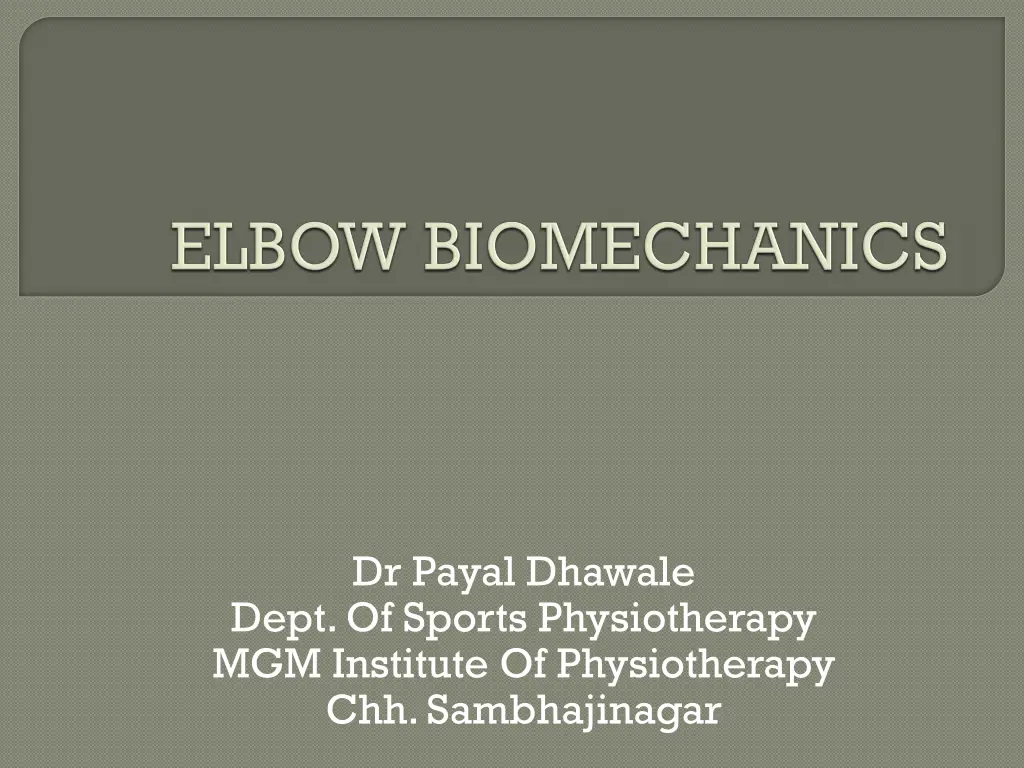 dr payal dhawale dept of sports physiotherapy