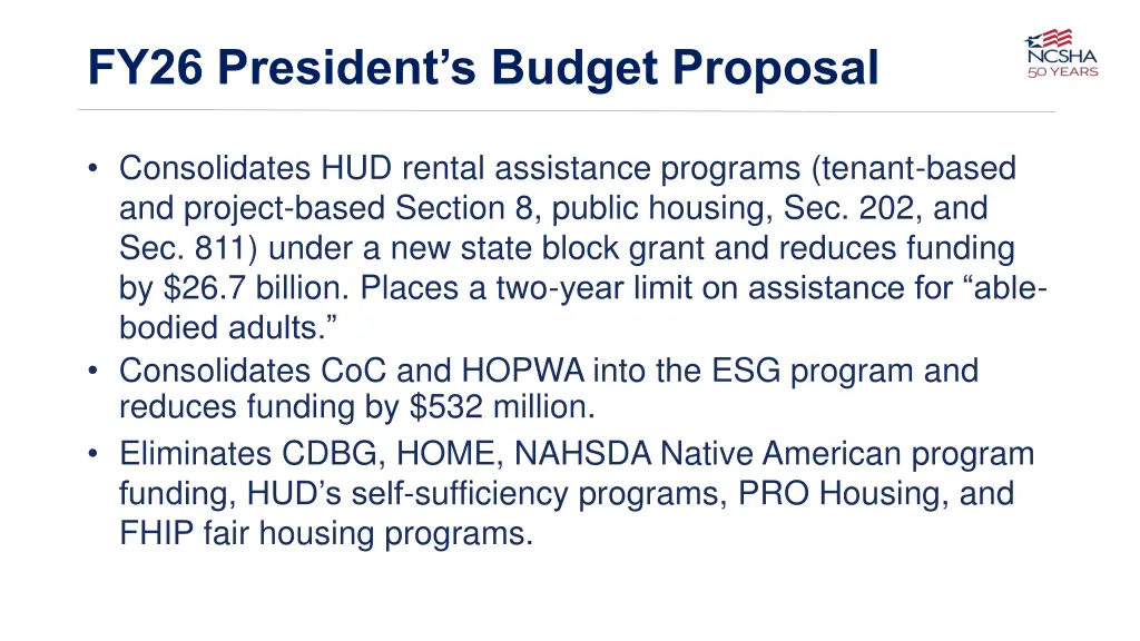 fy26 president s budget proposal