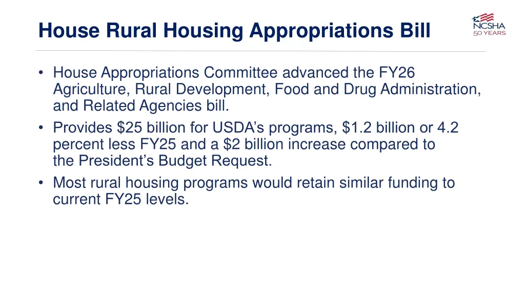 house rural housing appropriations bill