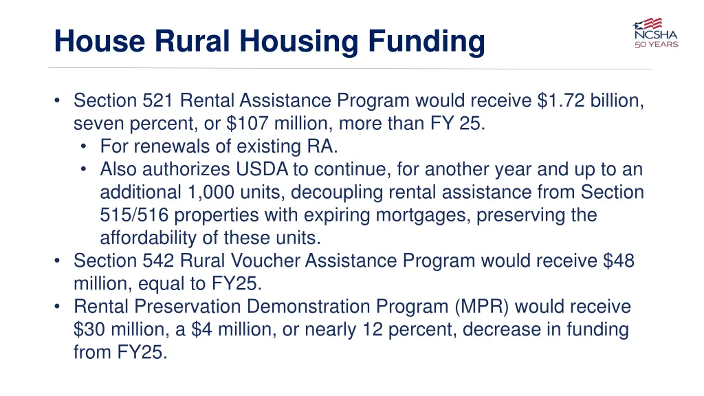 house rural housing funding 1