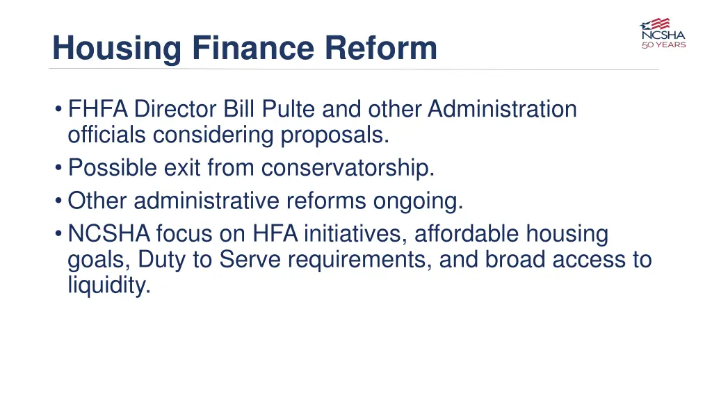housing finance reform