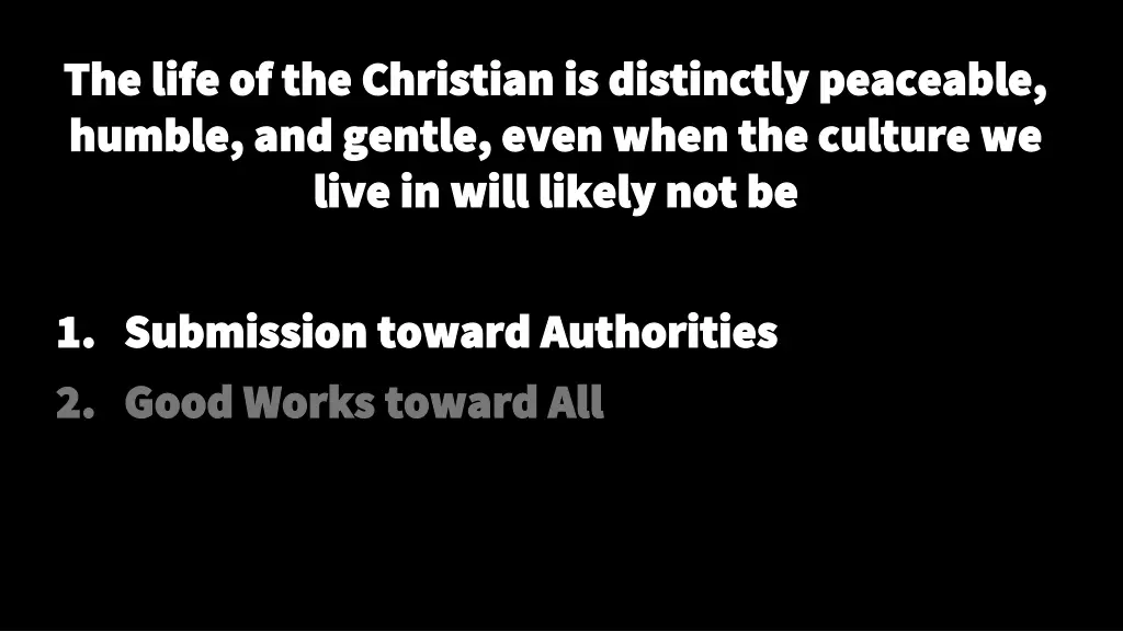 the life of the christian is distinctly peaceable