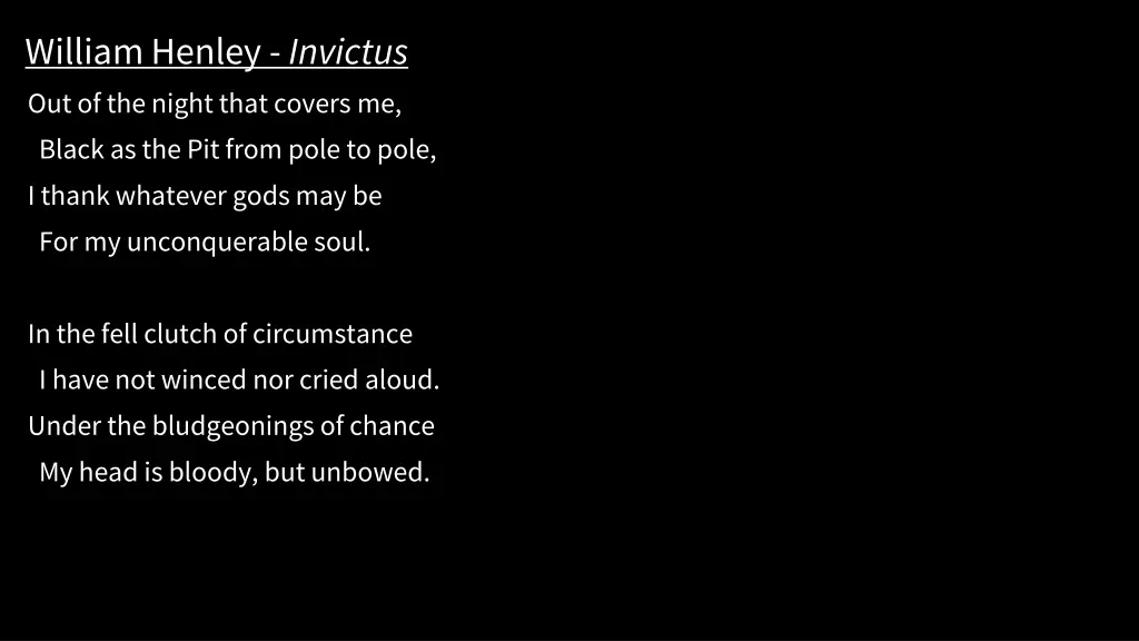 william henley invictus