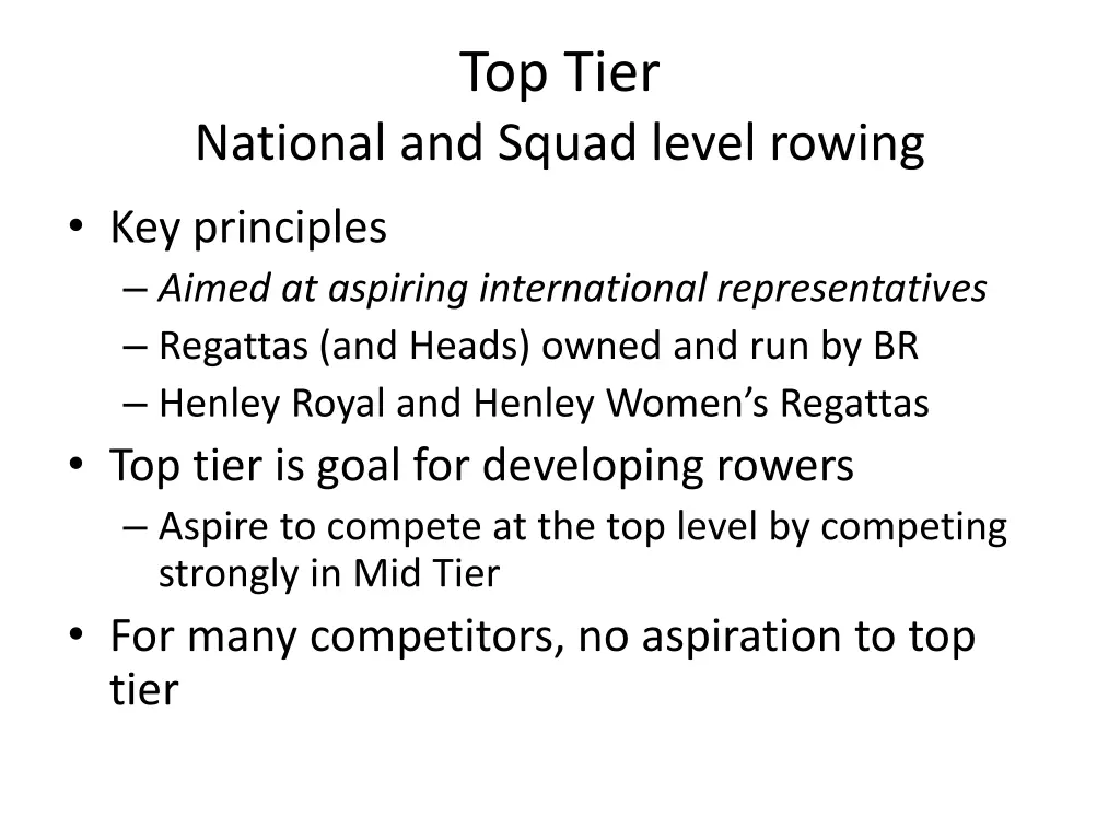 top tier