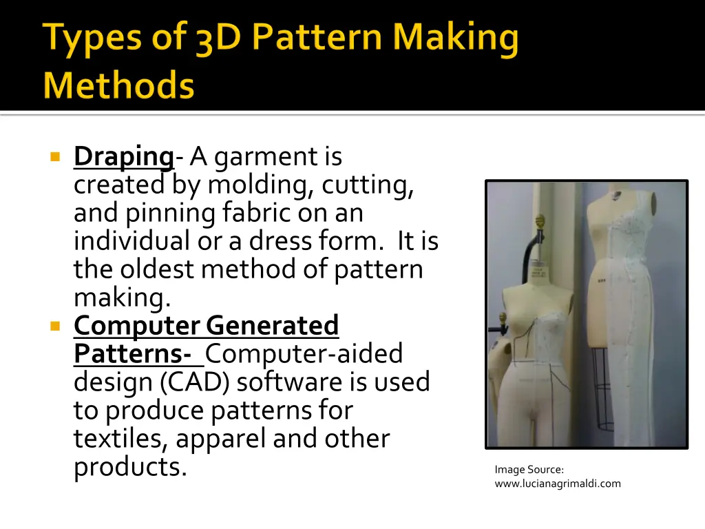 draping a garment is created by molding cutting