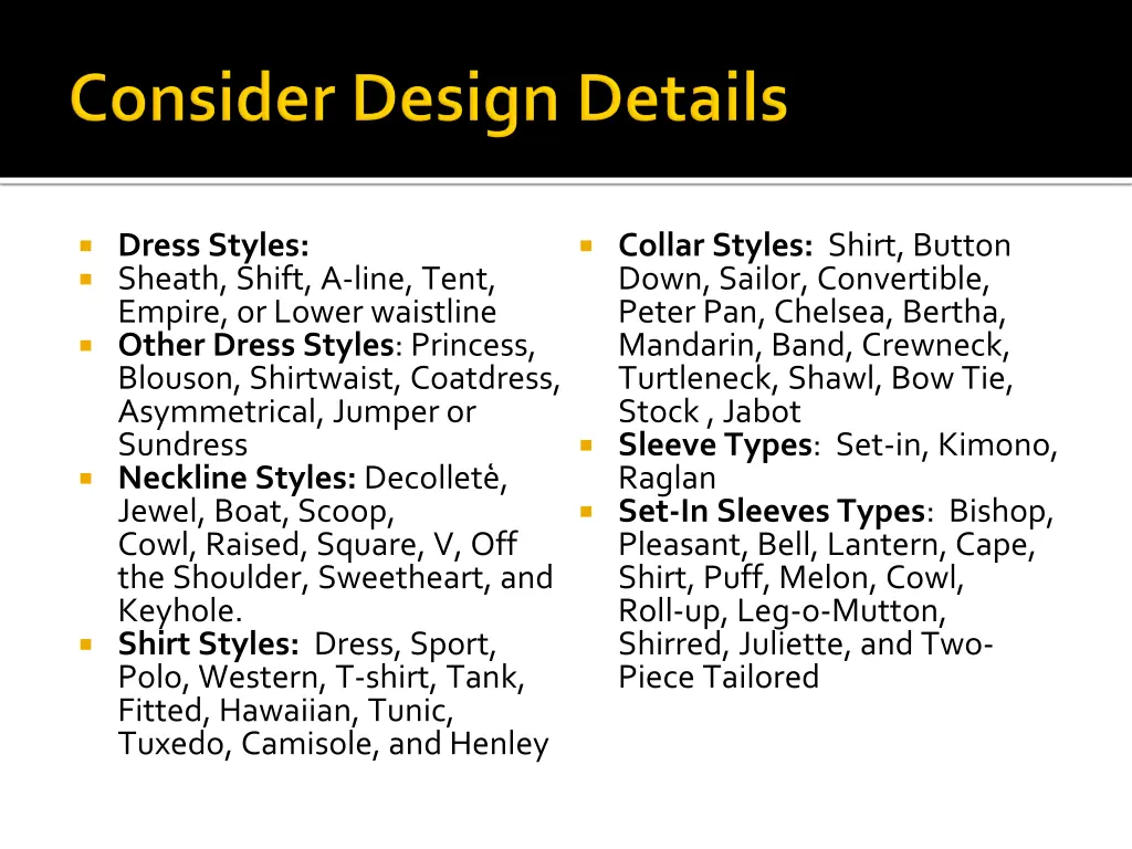 dress styles sheath shift a line tent empire