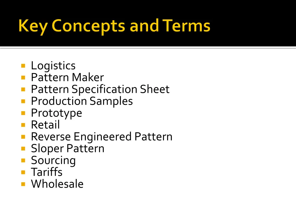 logistics pattern maker pattern specification