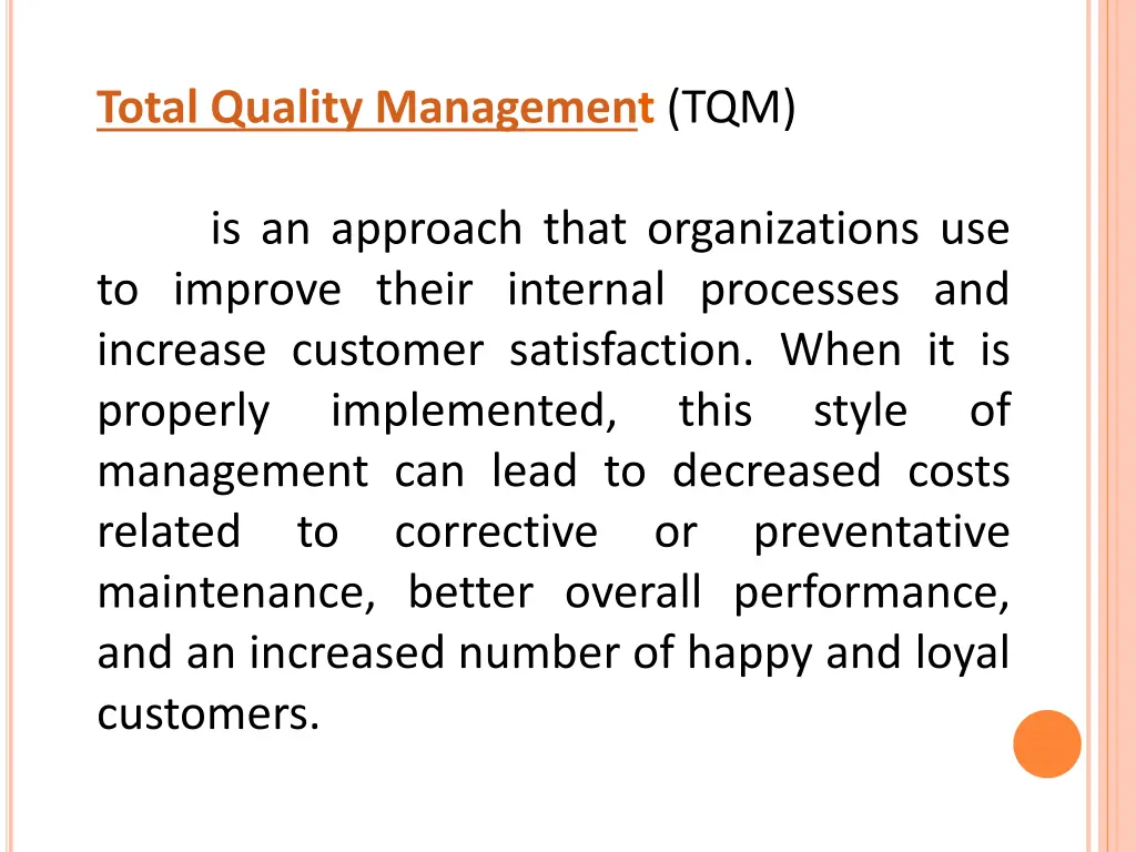 total quality management tqm