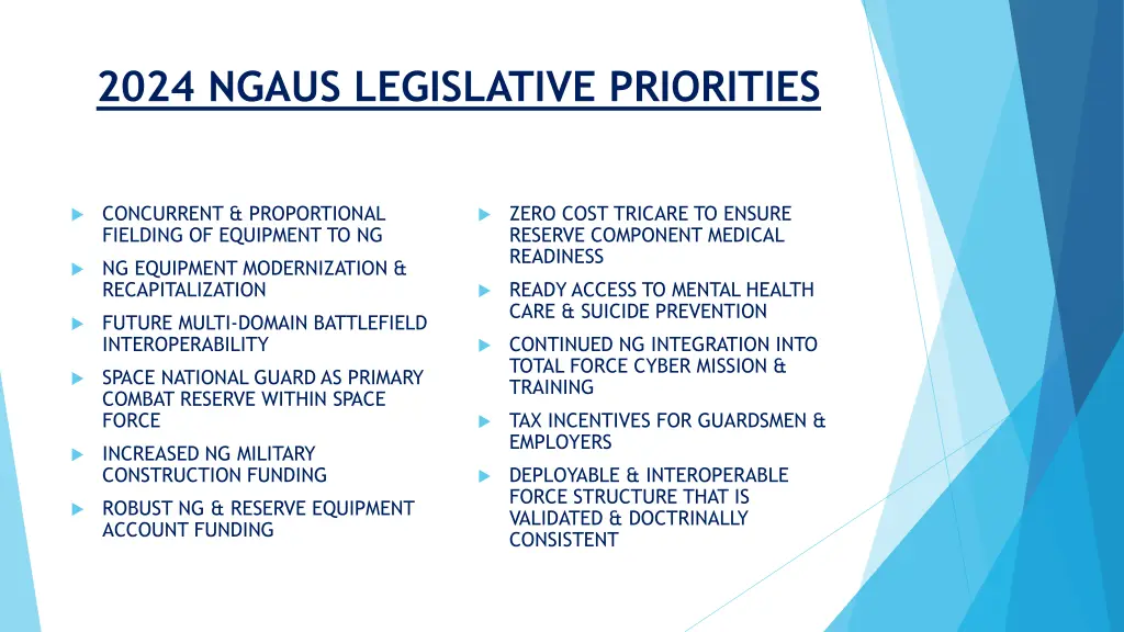 2024 ngaus legislative priorities