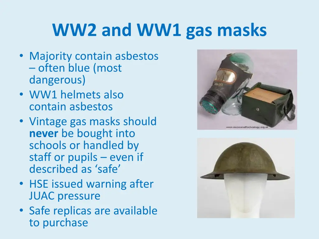 ww2 and ww1 gas masks