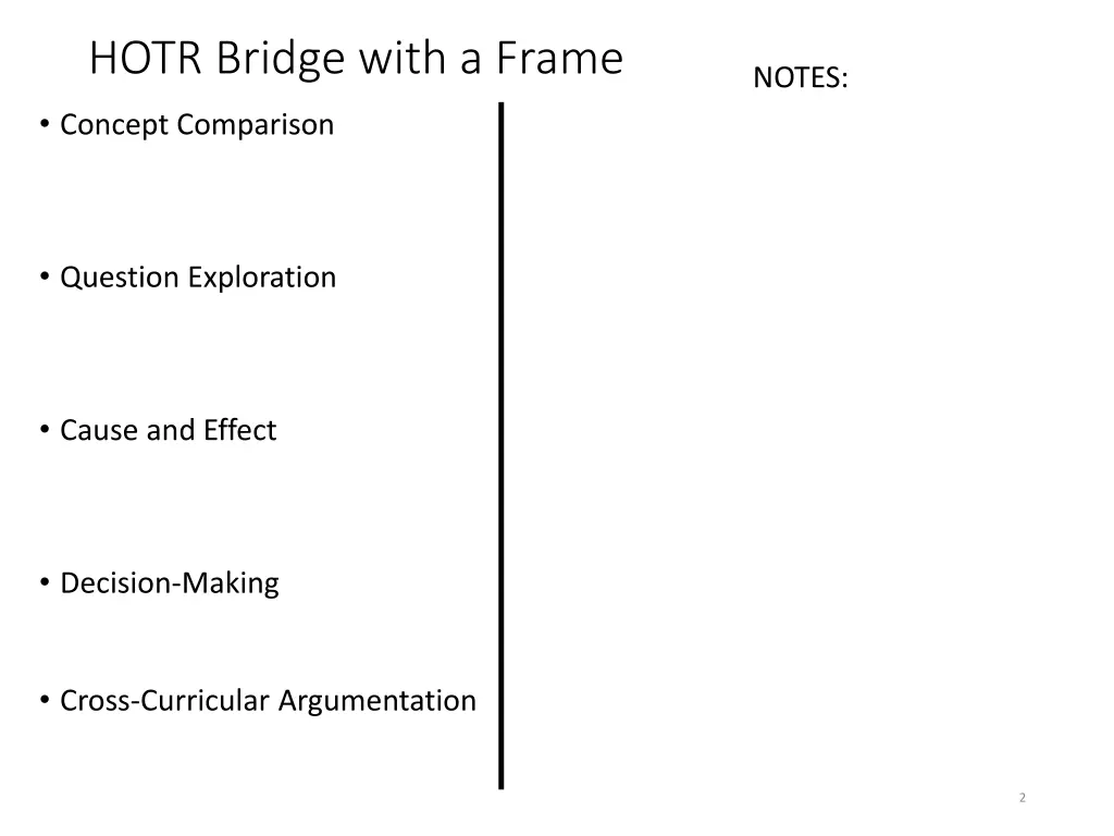 hotr bridge with a frame