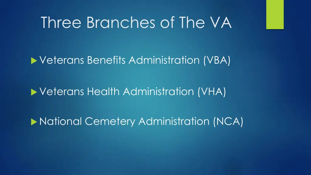 three branches of the va