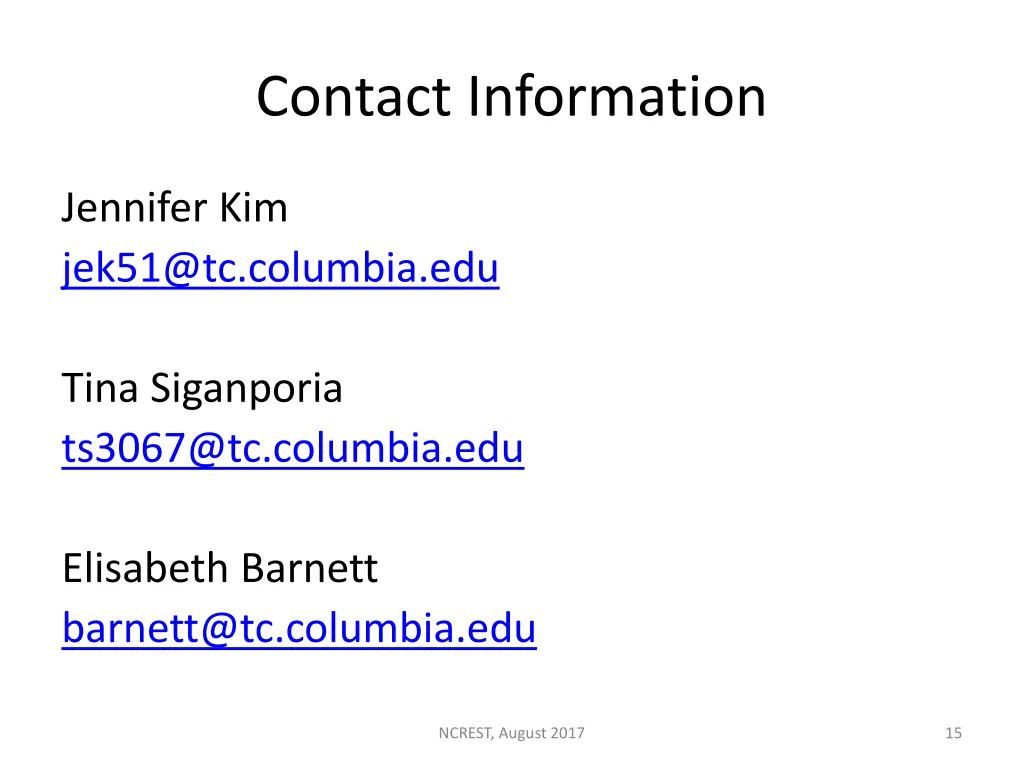 contact information