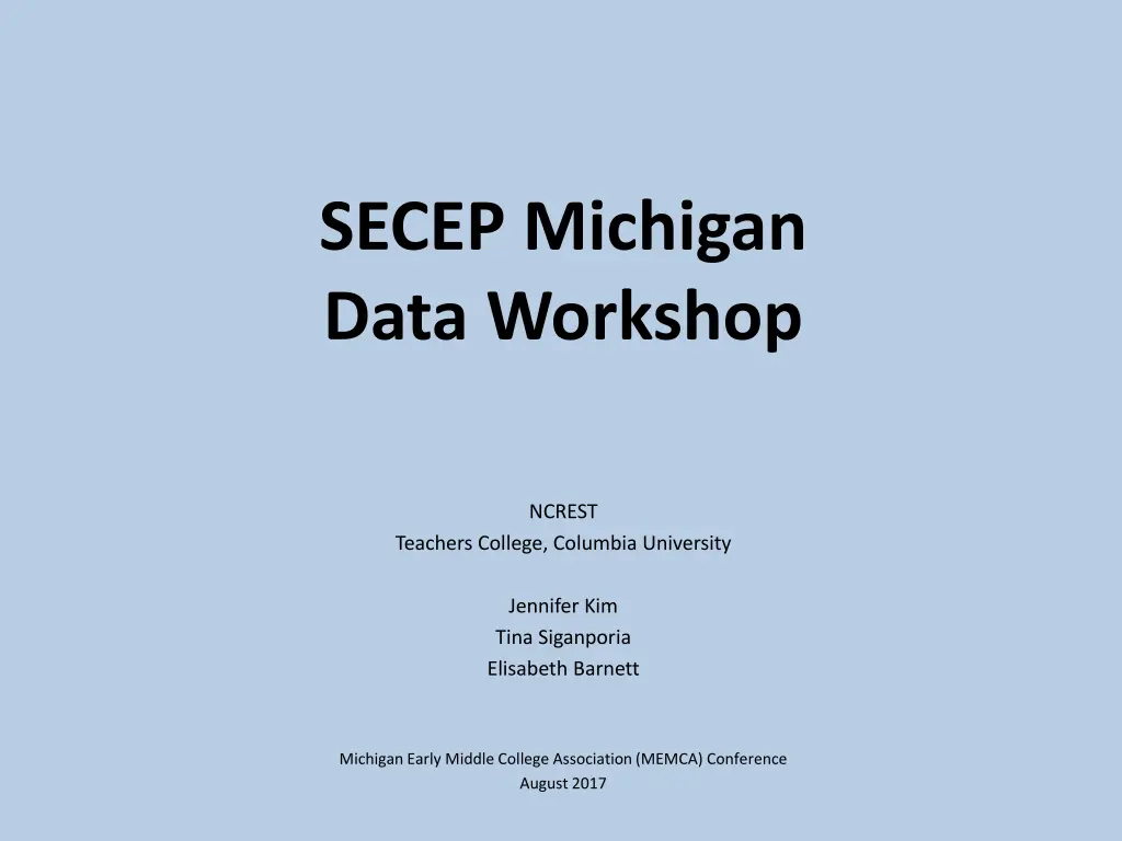 secep michigan data workshop