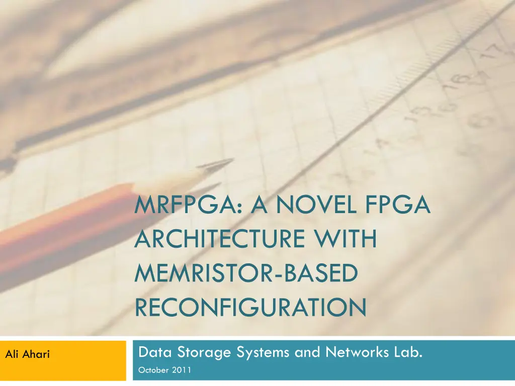 mrfpga a novel fpga architecture with memristor