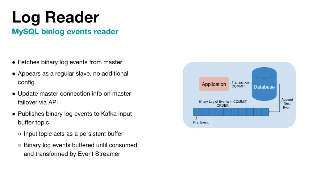log reader mysql binlog events reader