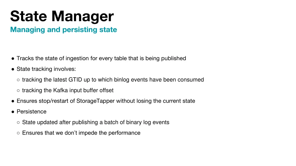 state manager managing and persisting state