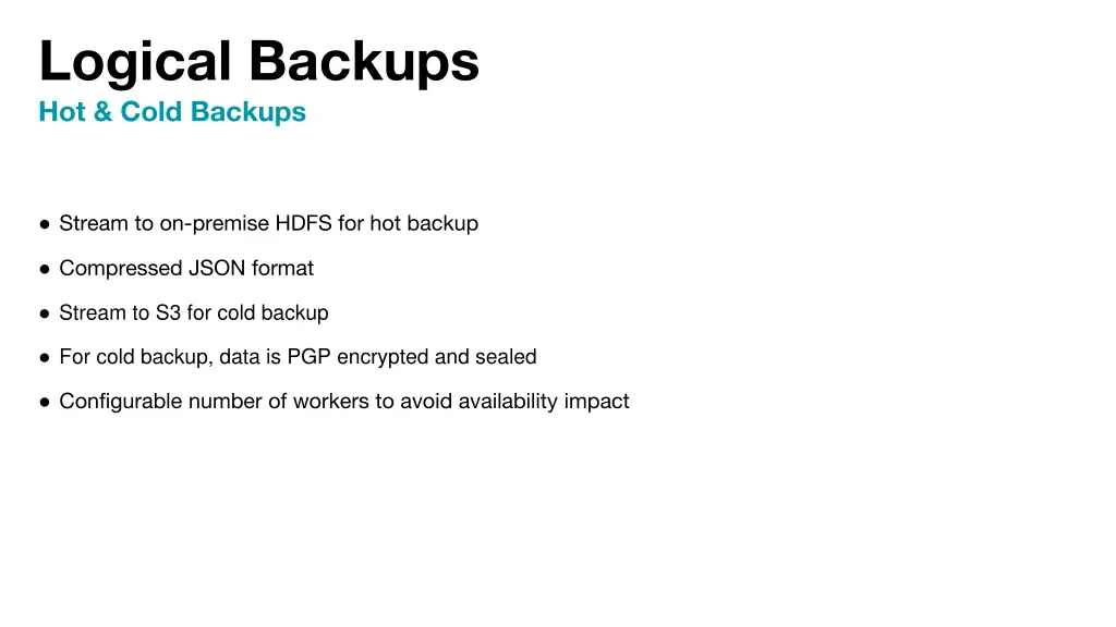 logical backups hot cold backups