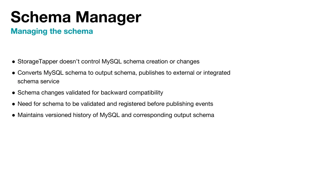 schema manager managing the schema