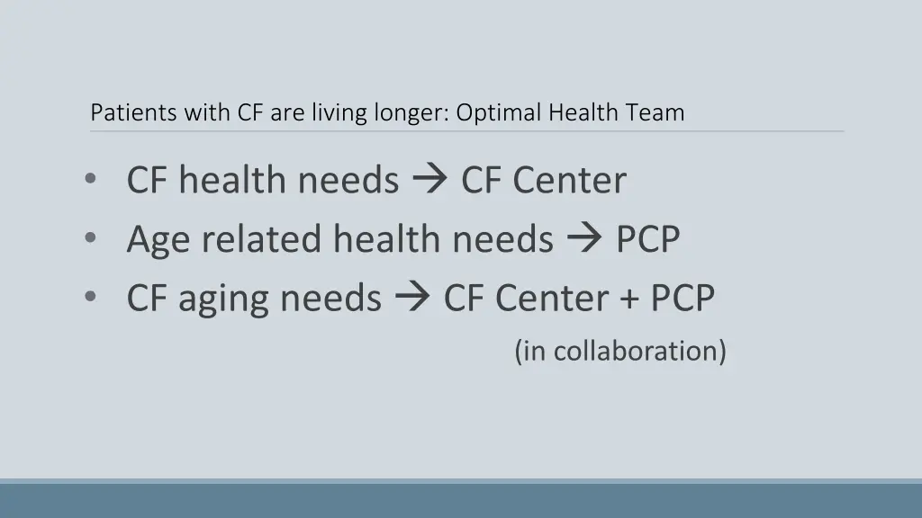 patients with cf are living longer optimal health