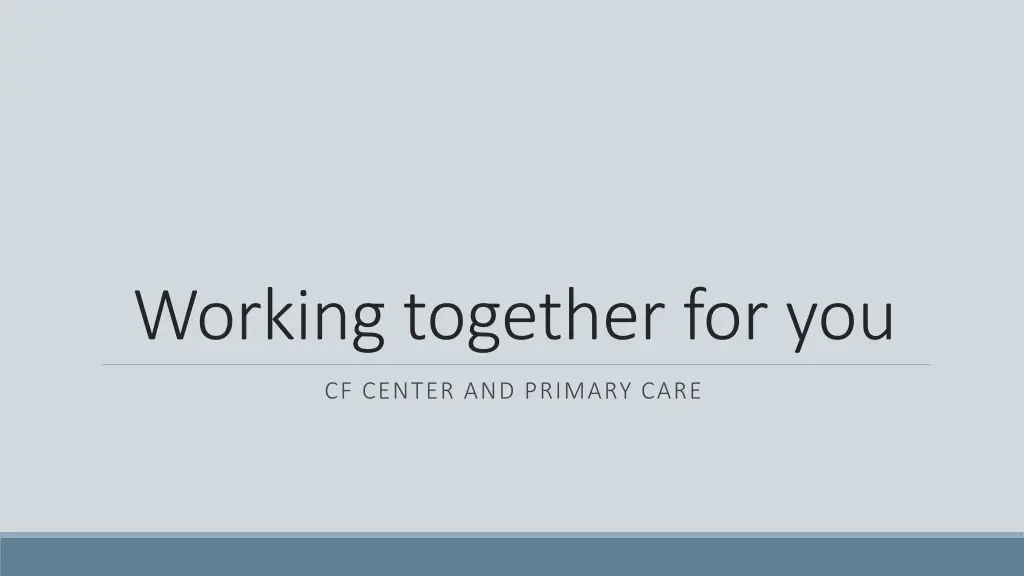 working together for you