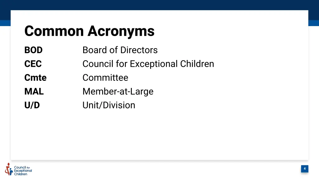 common acronyms bod board of directors