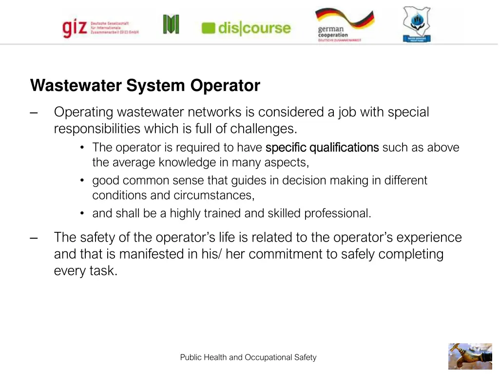 wastewater system operator