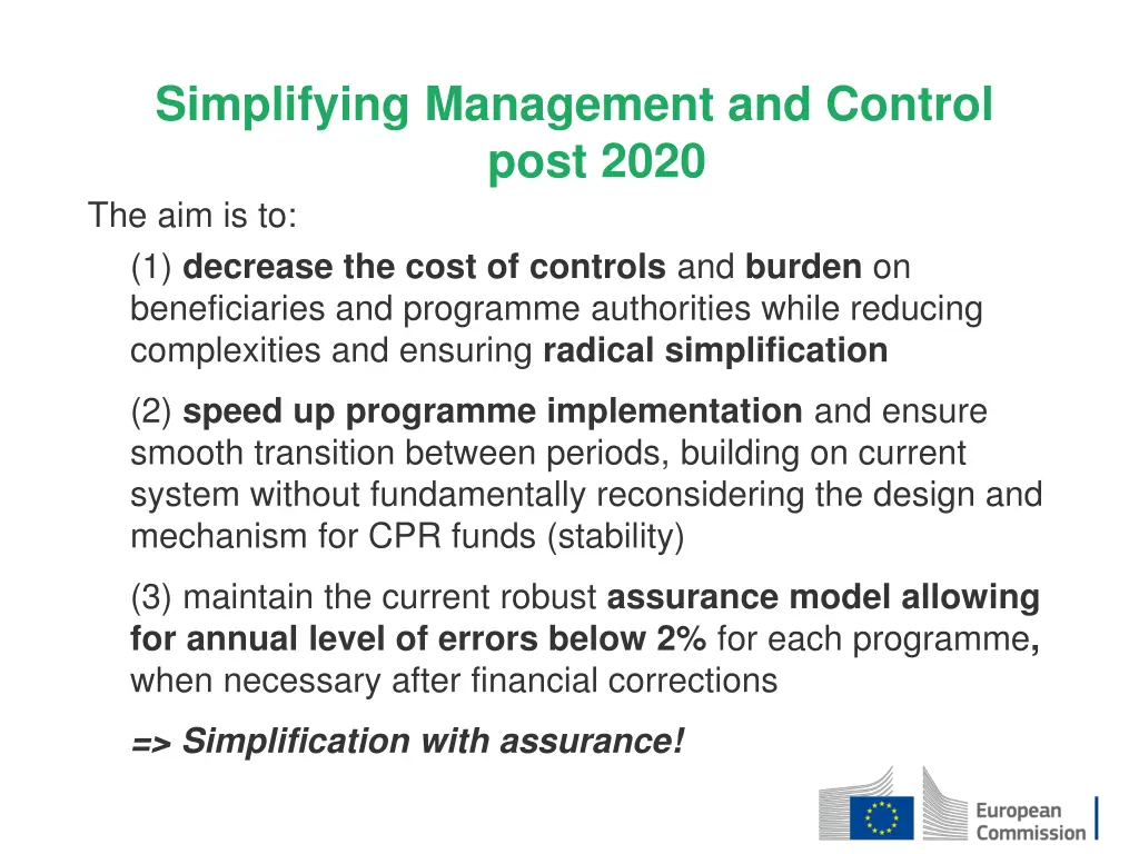simplifying management and control post 2020 1