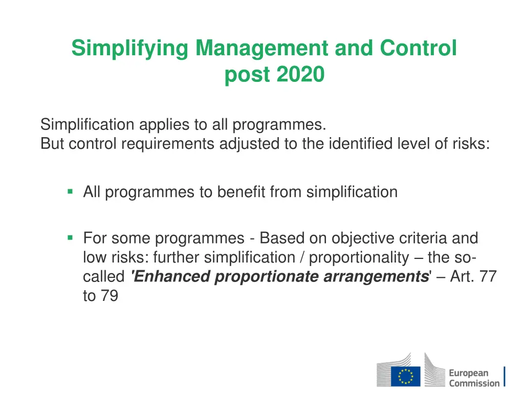simplifying management and control post 2020 2
