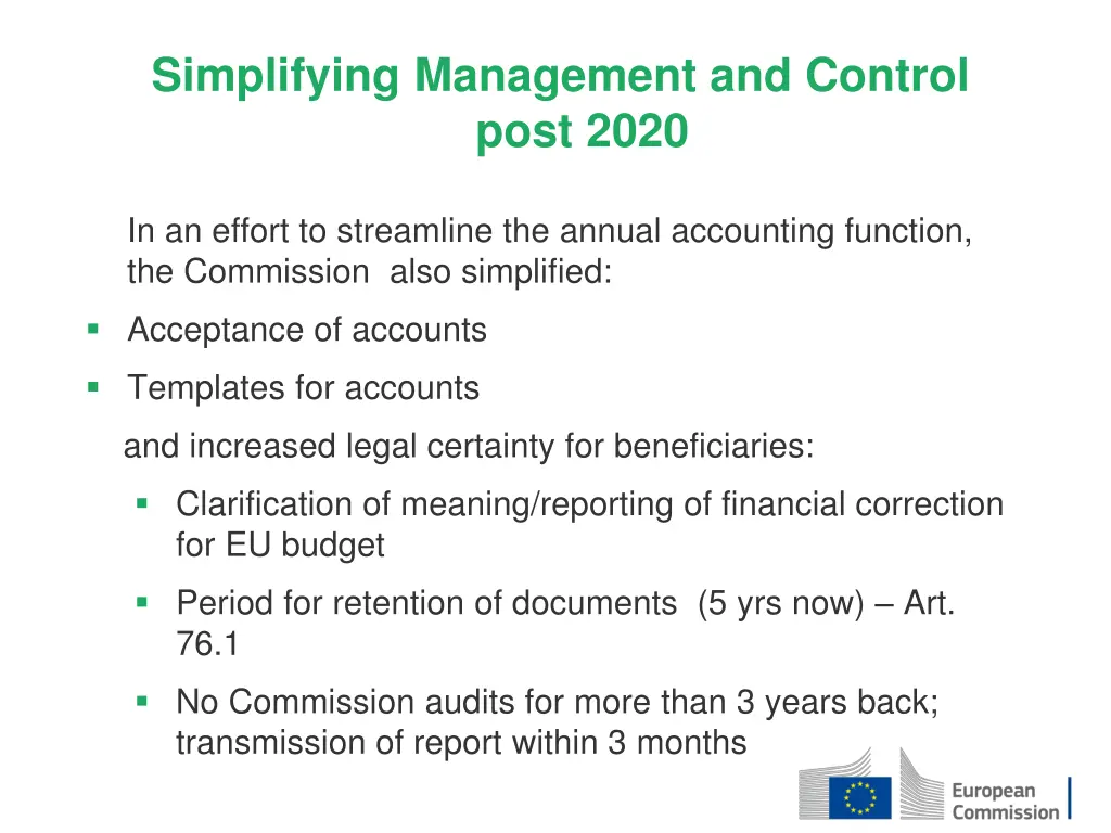 simplifying management and control post 2020 6