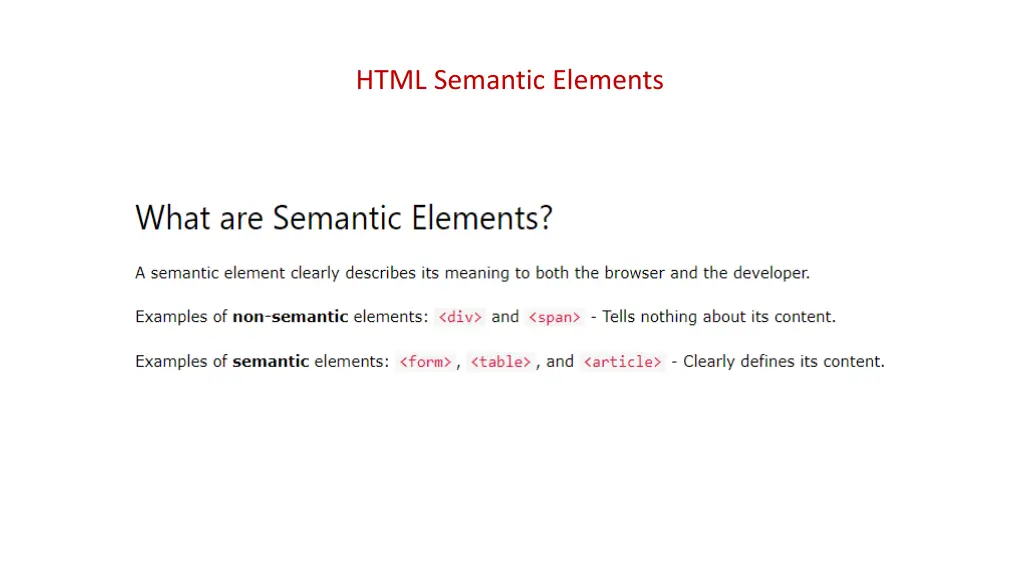 html semantic elements