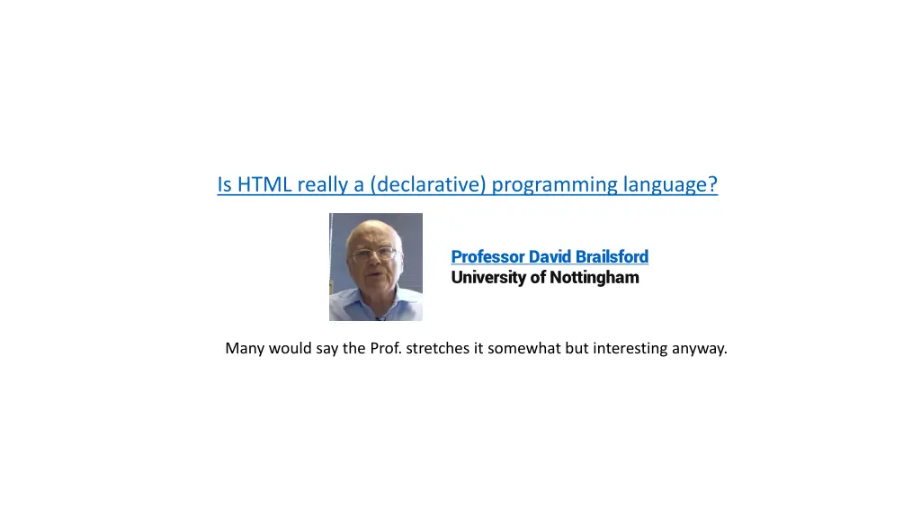 is html really a declarative programming language