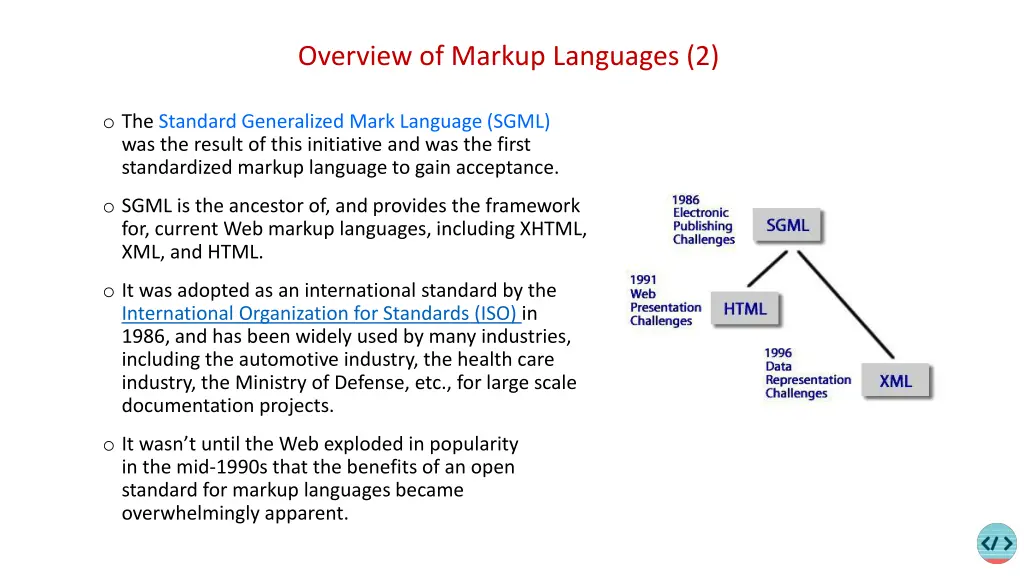 overview of markup languages 2