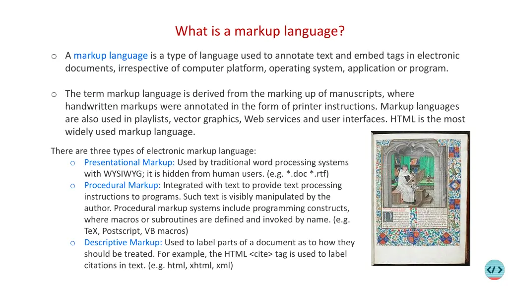 what is a markup language