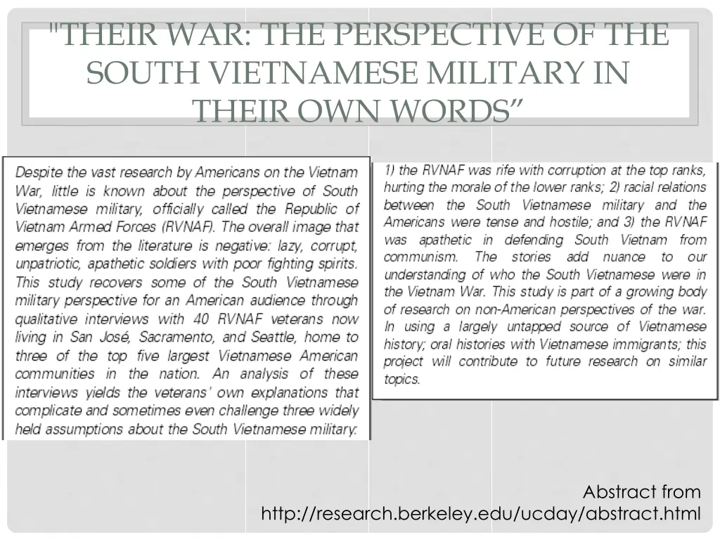 their war the perspective of the south vietnamese