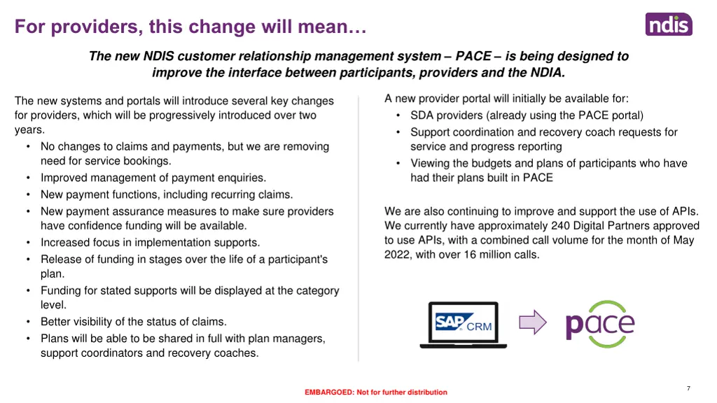 for providers this change will mean