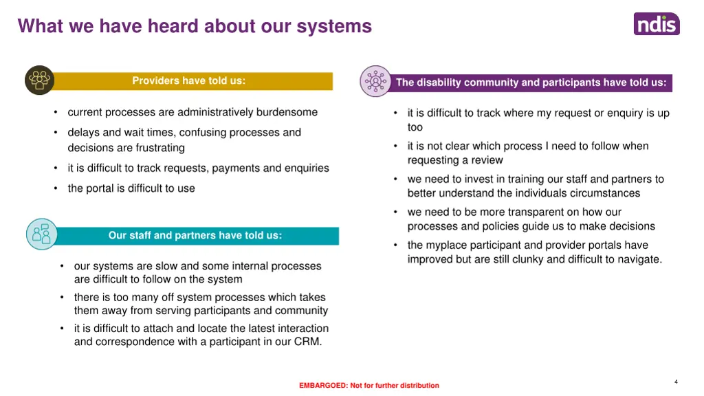 what we have heard about our systems