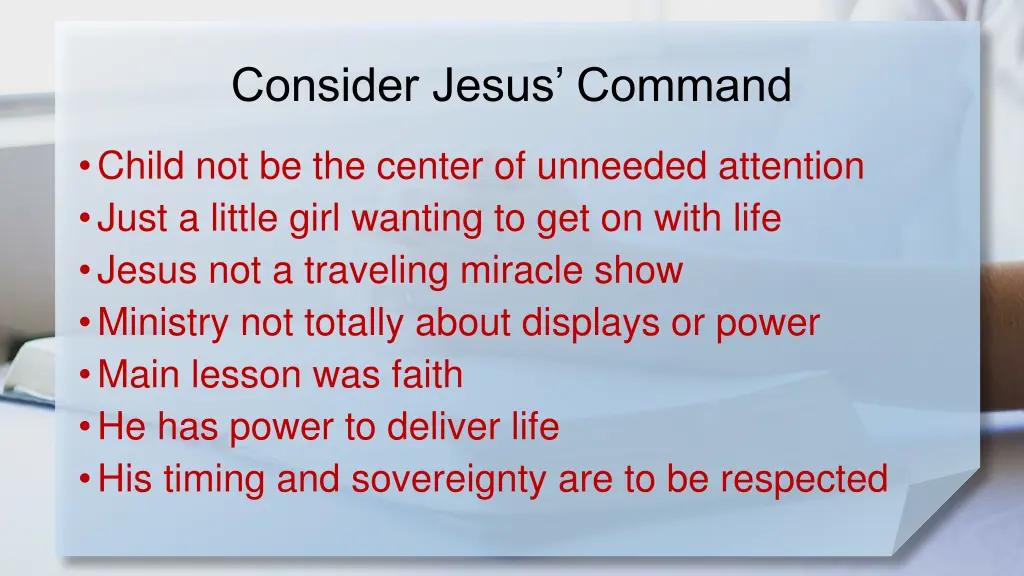 consider jesus command