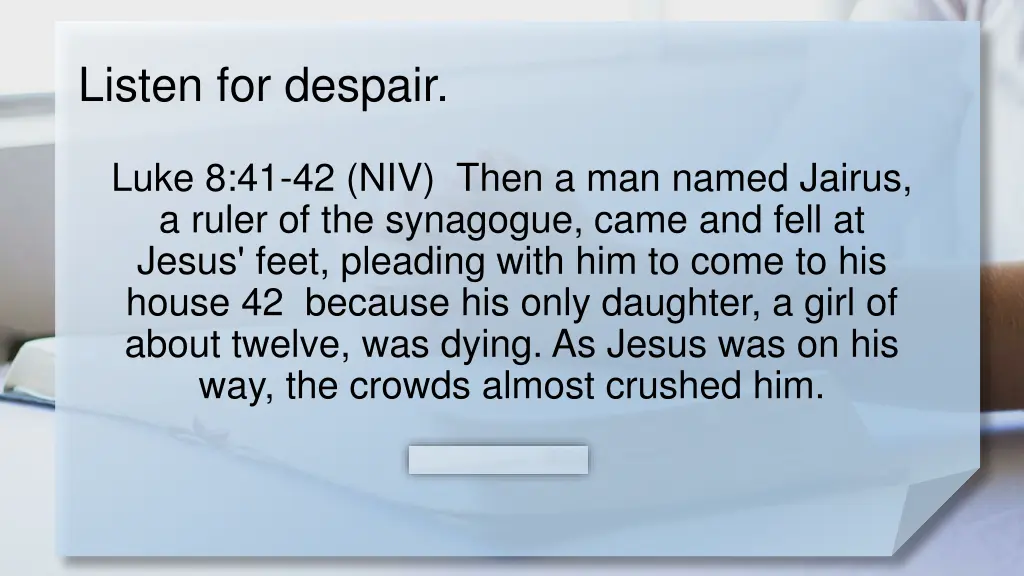 listen for despair