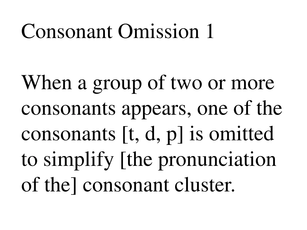 consonant omission 1