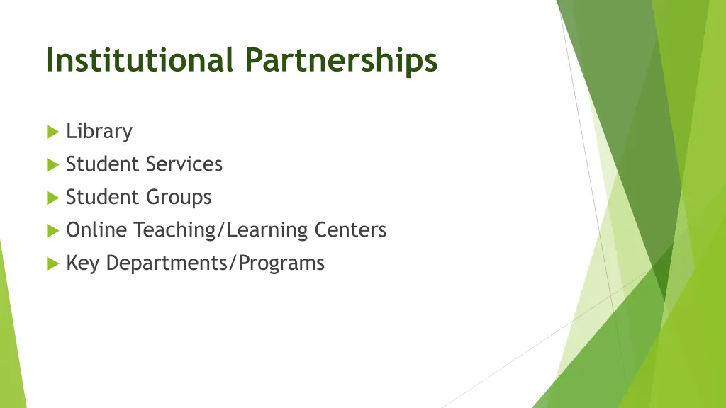 institutional partnerships