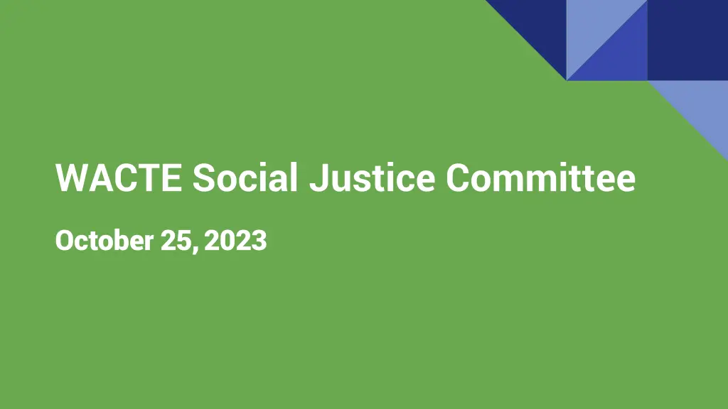 wacte social justice committee