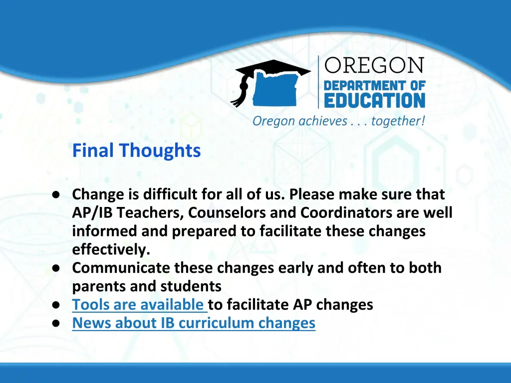 final thoughts
