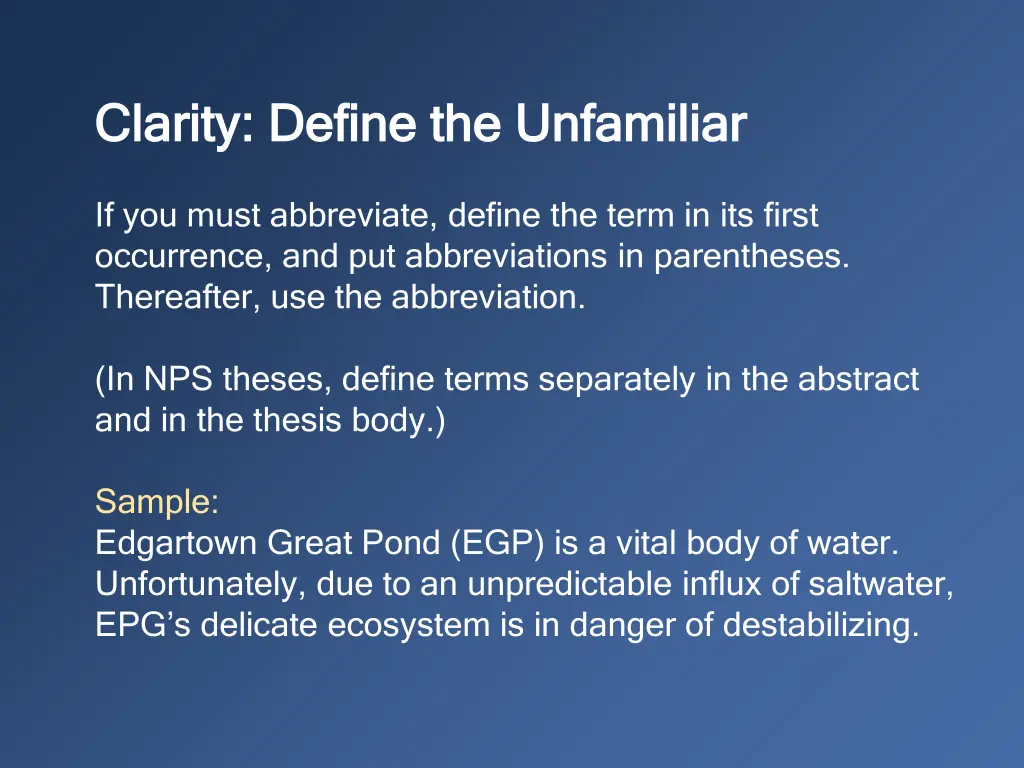 clarity define the unfamiliar clarity define