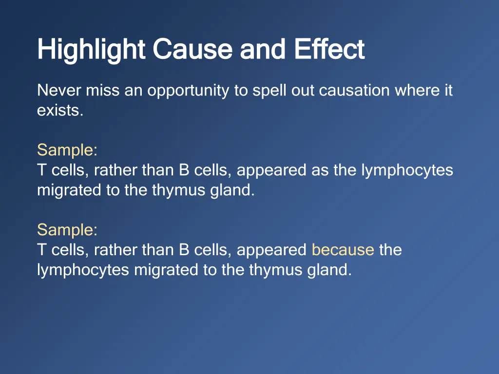 highlight cause and effect highlight cause
