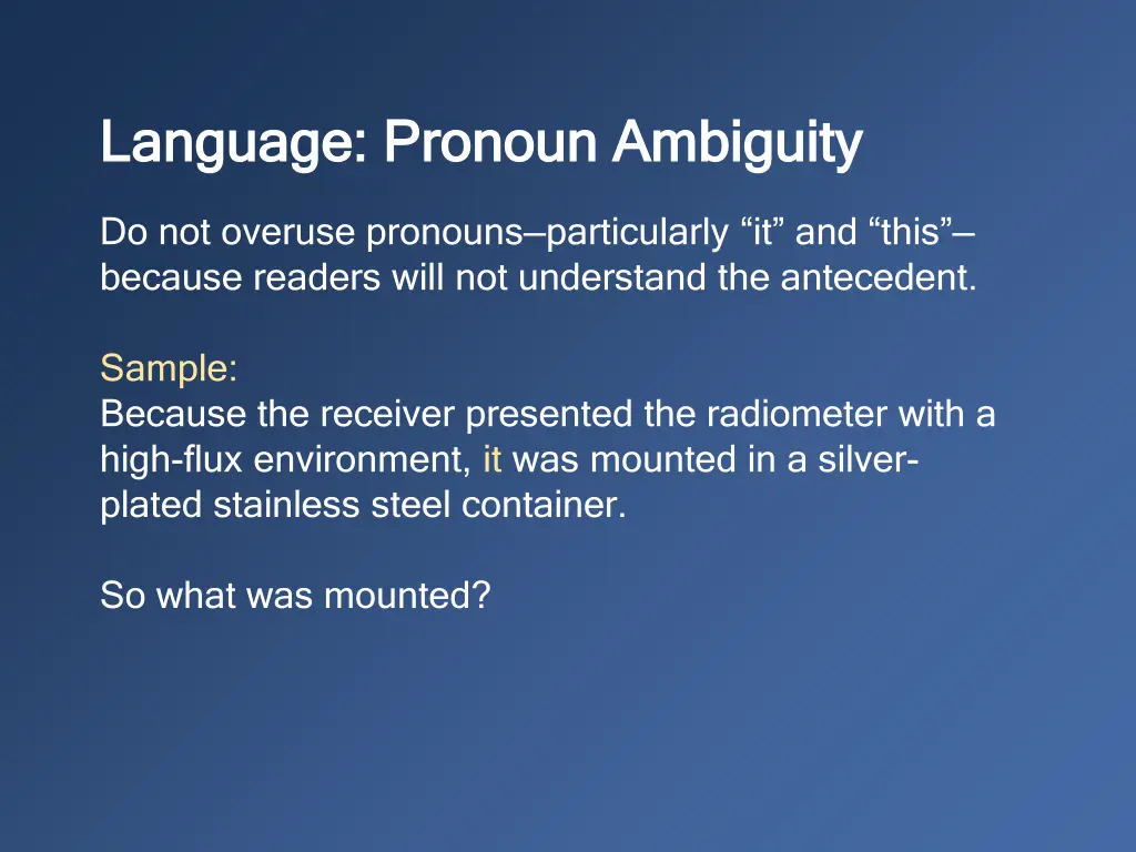 language language pronoun ambiguity pronoun