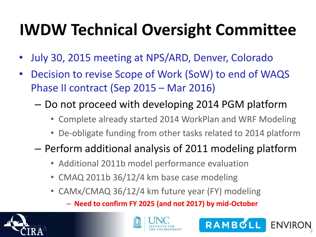 iwdw technical oversight committee