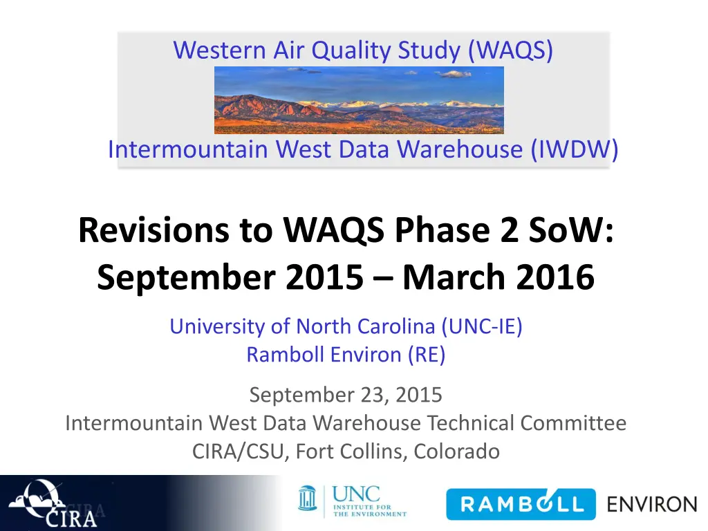 western air quality study waqs